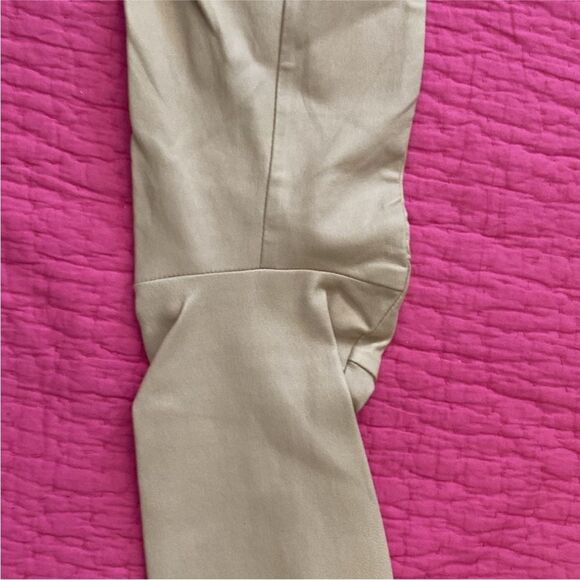 Maje genuine leather Stylish Tan Skinny stretchy Pants with Zipper Details, XS - Picture 9 of 10